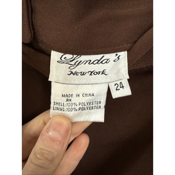 Vintage Lynda's NY 24W Brown Skirt Formal Office V9 - Picture 4 of 8